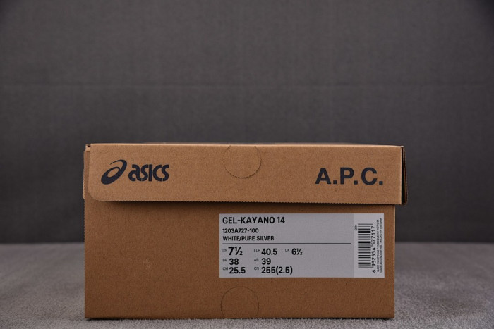 ASICS Gel-Kayano 14 A.P.C. White Pure Silver 1203A727-100