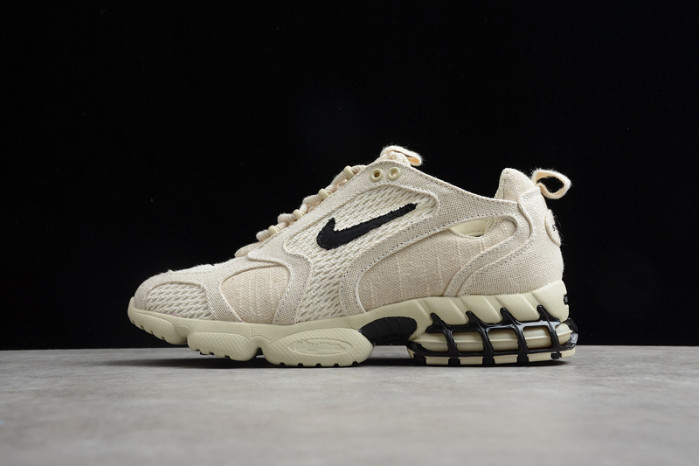 stussy x air zoom spiridon caged "fossil" cq5486-200