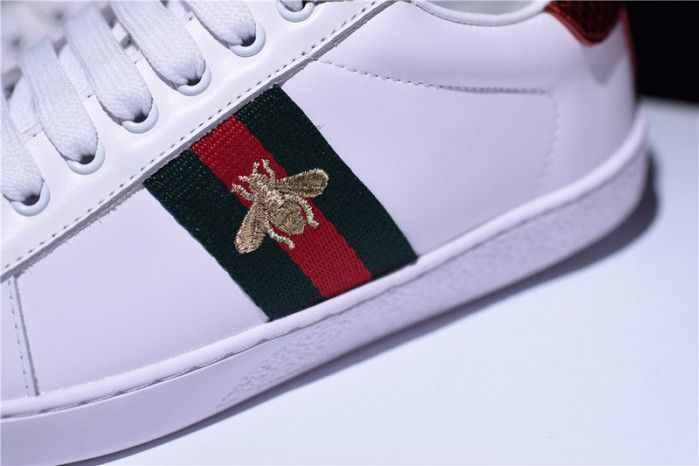 g*u*i ace embroidered low-top sneaker white with bee